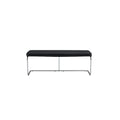 Banco moderne en cuir noir avec structure en chrome