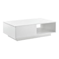 Table basse moderne en bois blanc avec rangement intégré